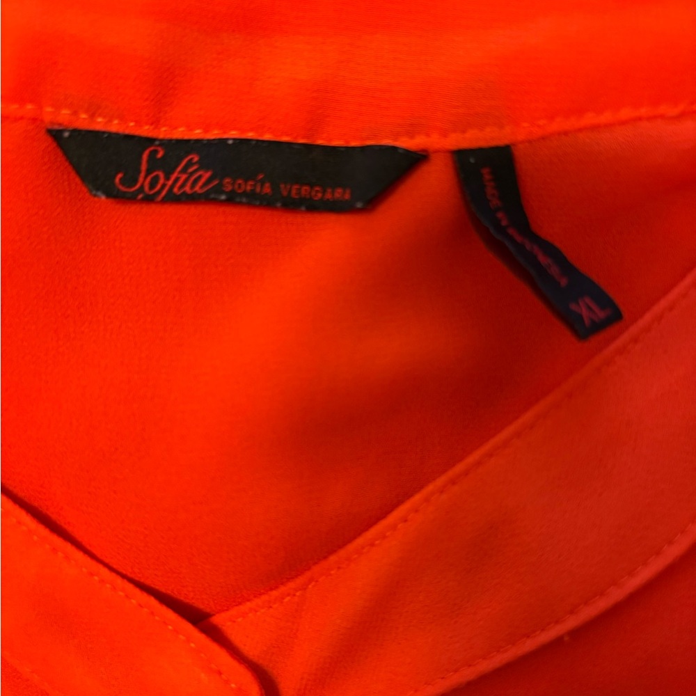 Sofia by Sofia Vergara Vibrant Red V-Neck Blouse - Picture 4 of 6